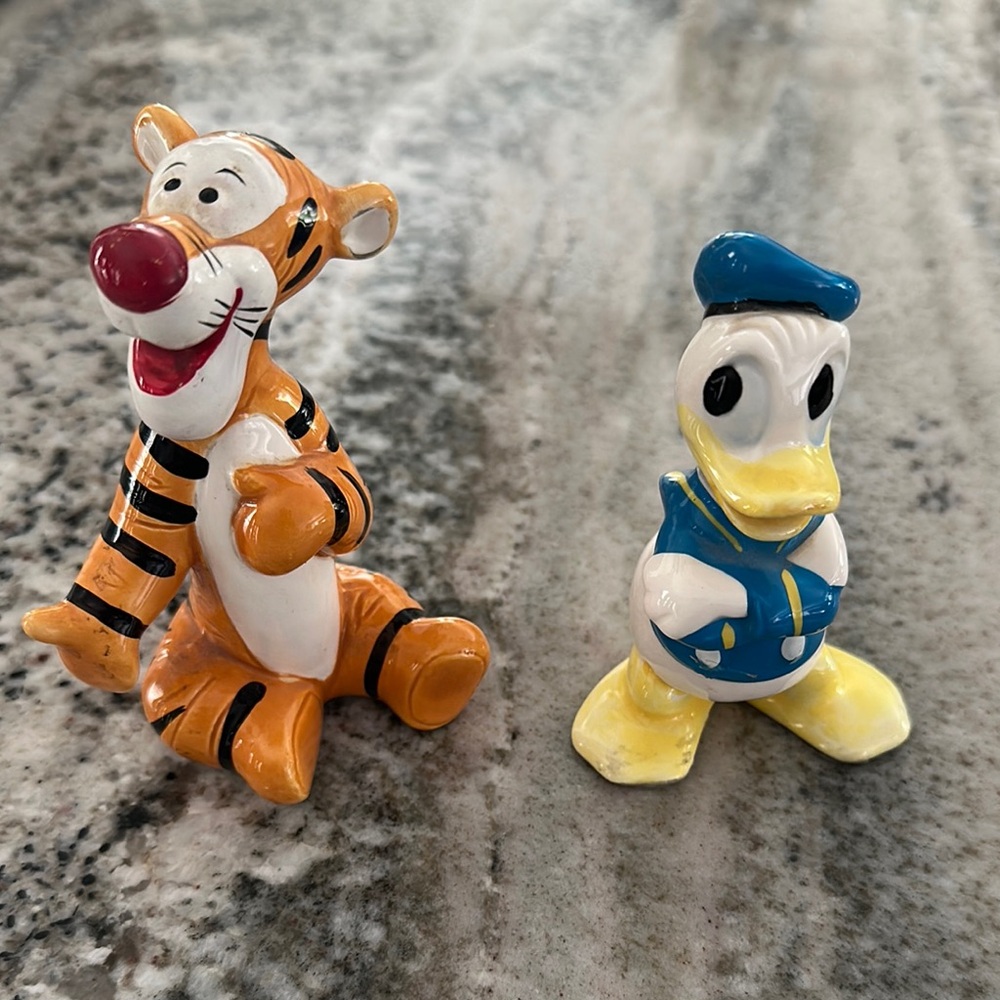 1990’s Porcelain Tigger and Donald Duck, Disney figurines